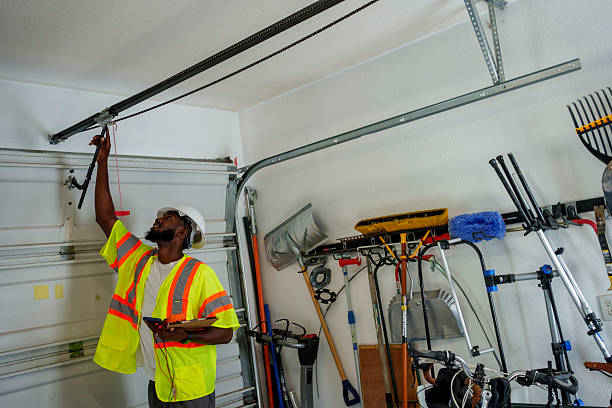 Professional Garage Door Roller Replacement technician working in Newburyport, MA